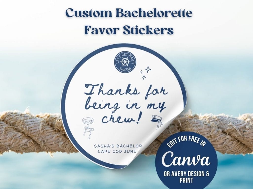 lets get nauti bachelorette party sticker