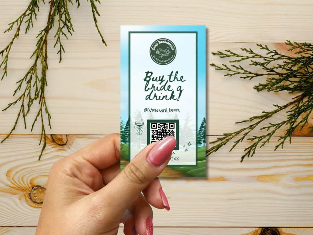 camp bachelorette party BTBAD card