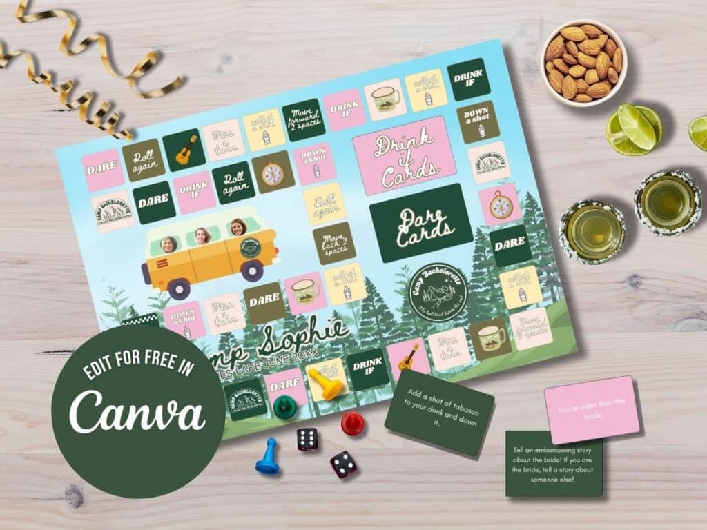camp bachelorette party board game