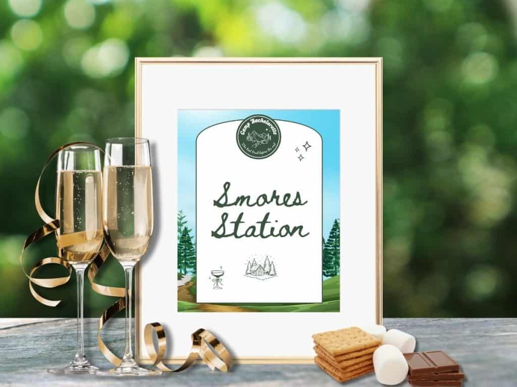camp bachelorette party table sign