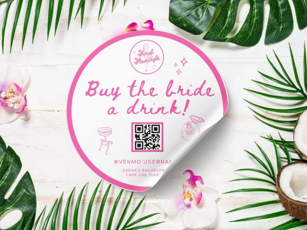 final flamingle bachelorette drink sticker