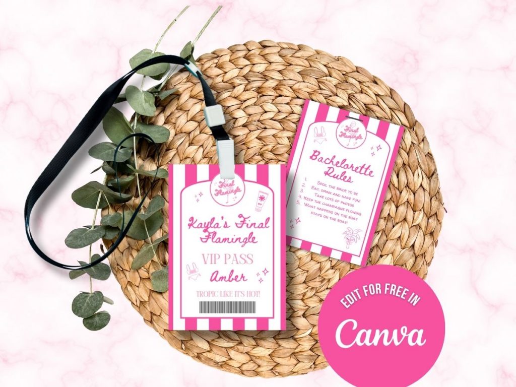 final flamingle bachelorette lanyard