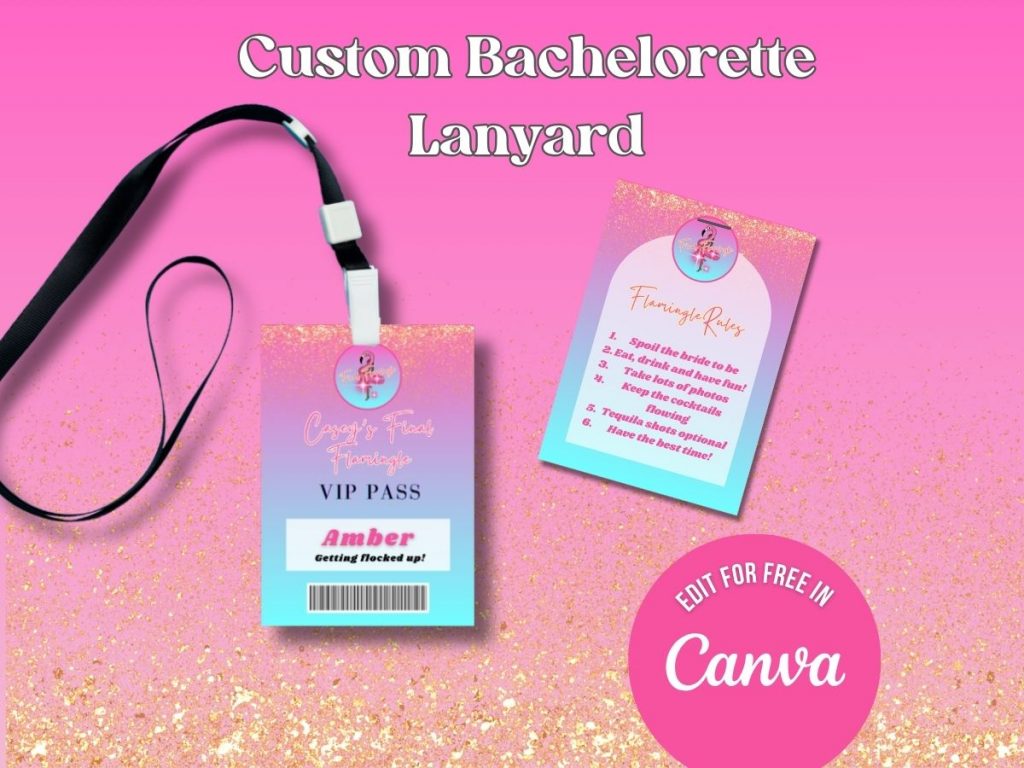 final flamingle bachelorette lanyard