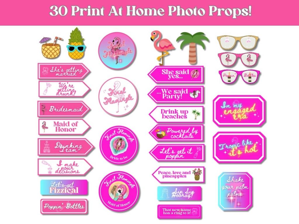 final flamingle bachelorette photo props