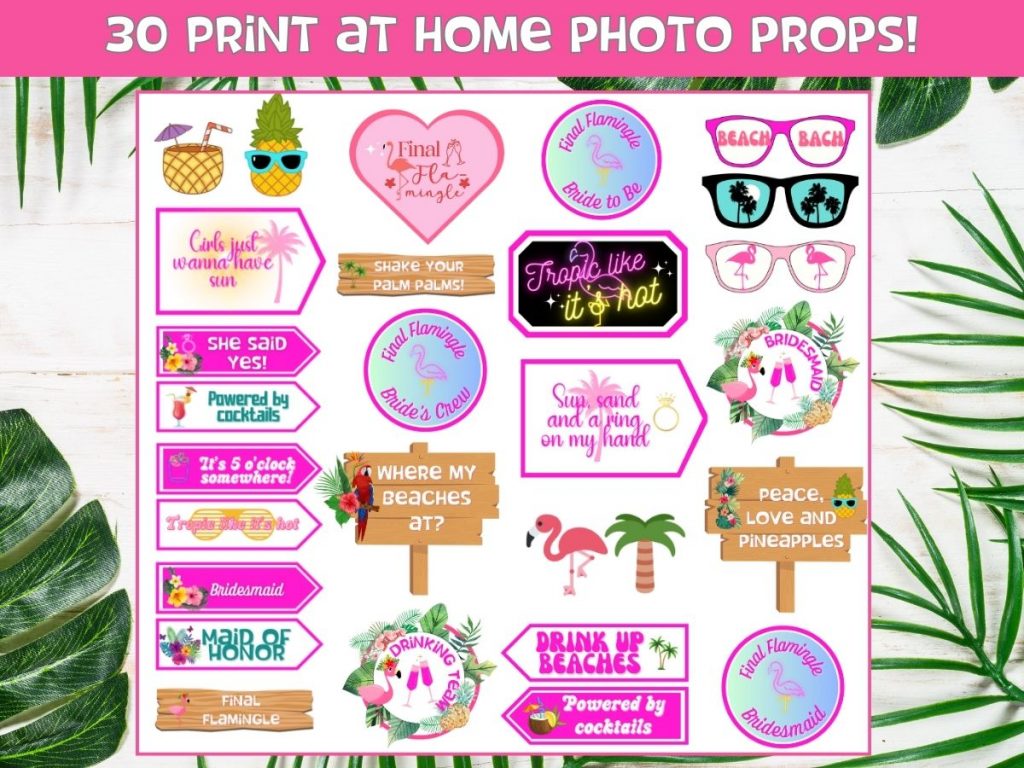 final flamingle bachelorette photo props