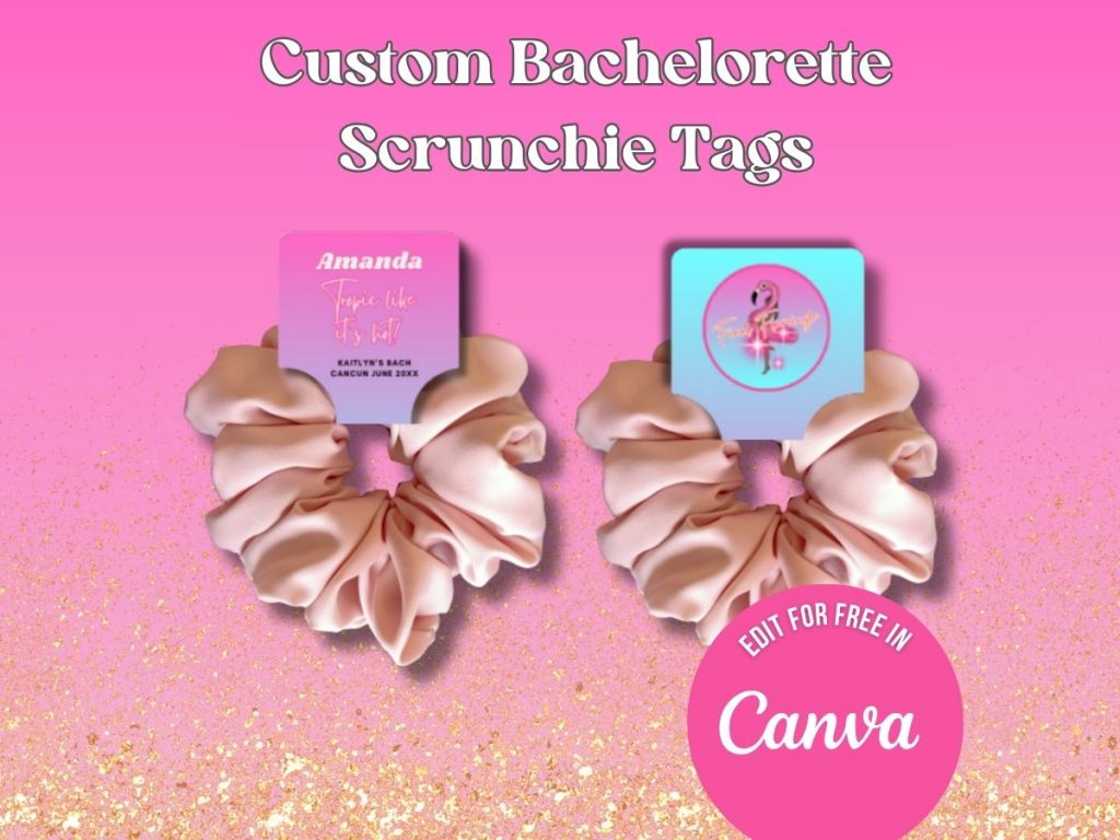 final flamingle bachelorette scrunchie tags