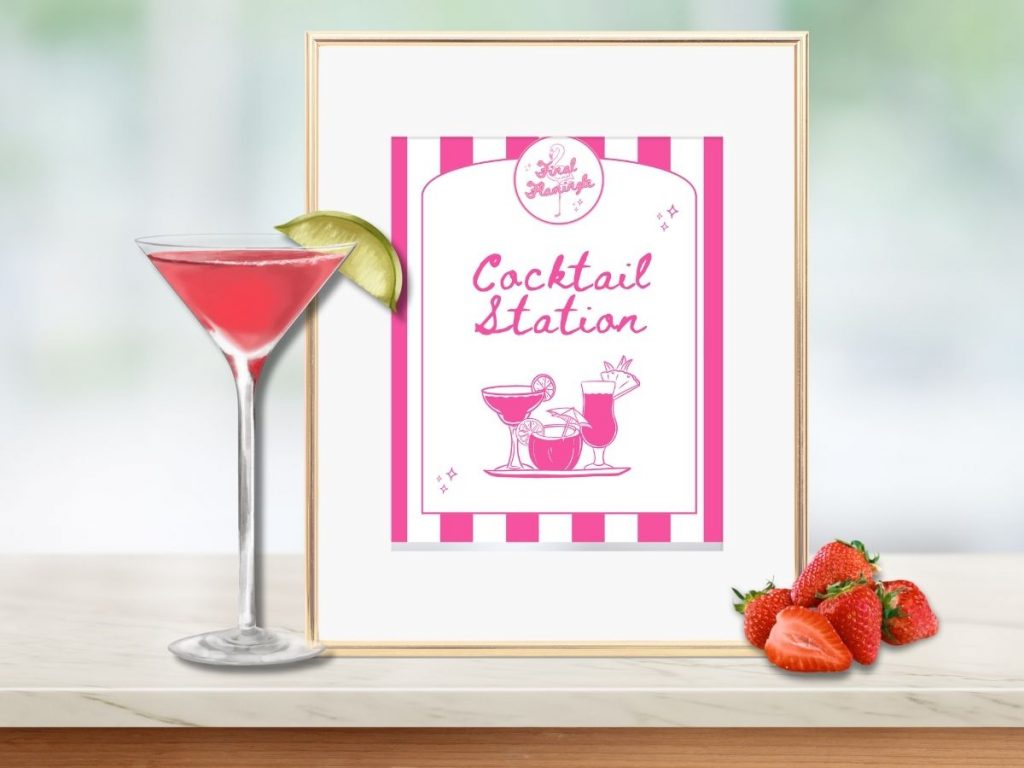 final flamingle bachelorette table sign