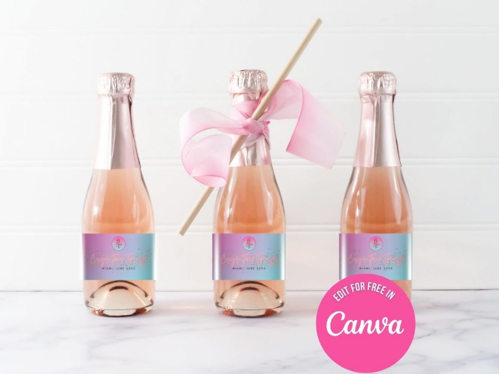 final flamingle bachelorette wine bottle labels