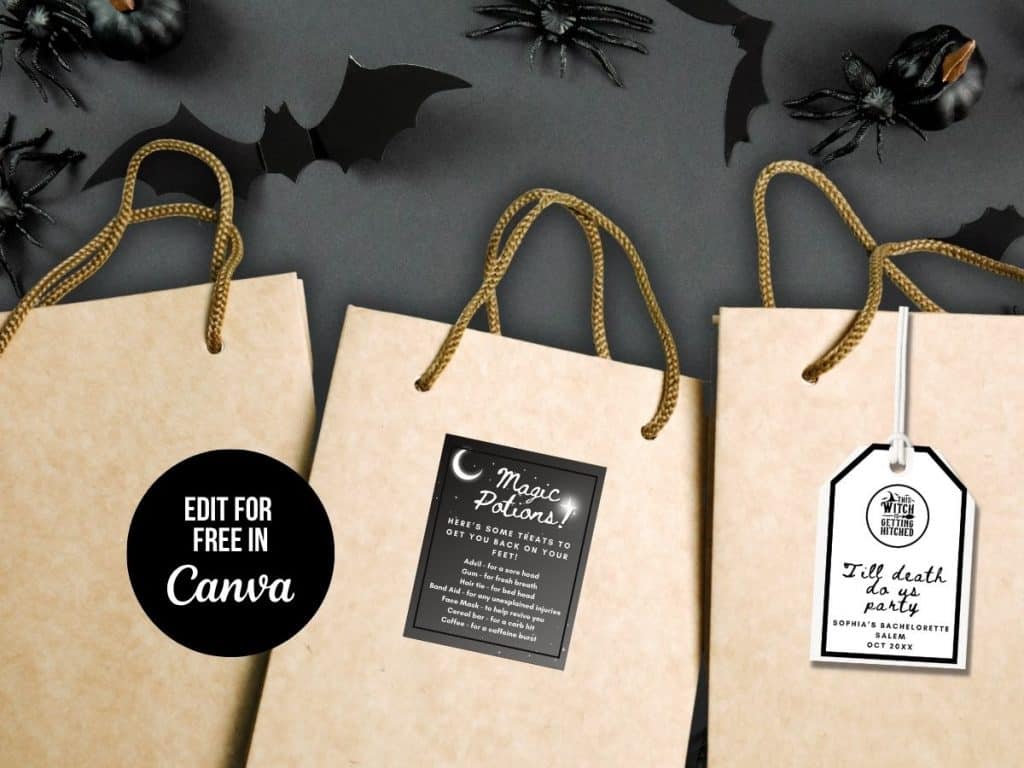 halloween bachelorette party gift tag