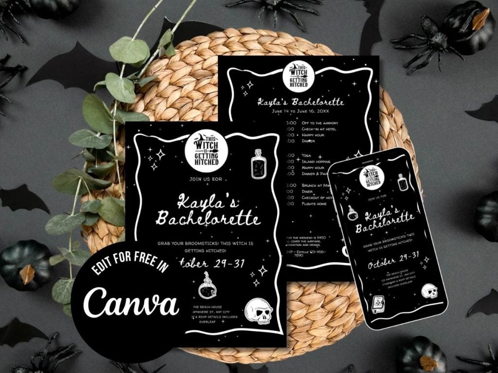 halloween bachelorette party invitation