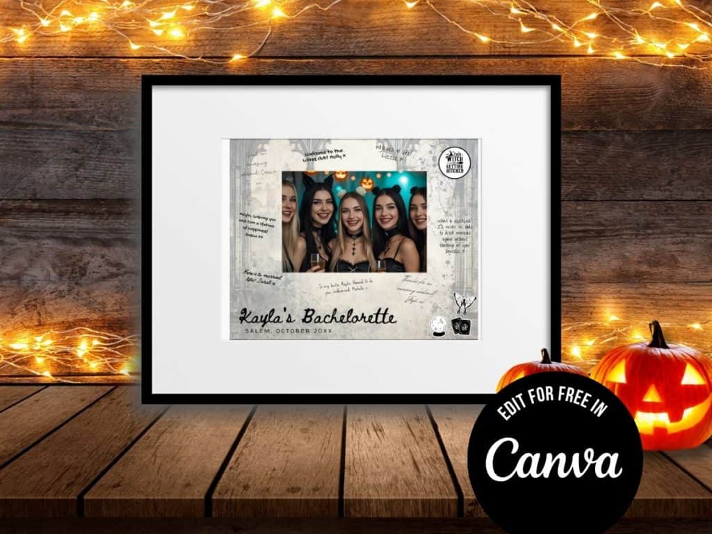 halloween bachelorette party photo mat