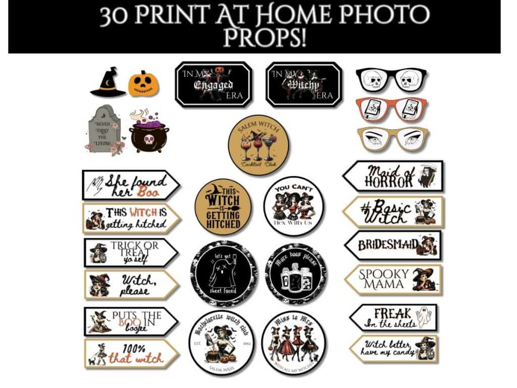 halloween bachelorette party photo props
