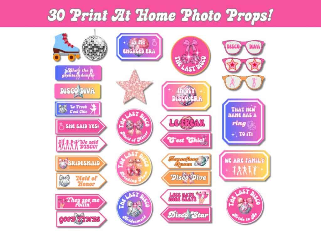 last disco bachelorette photo props