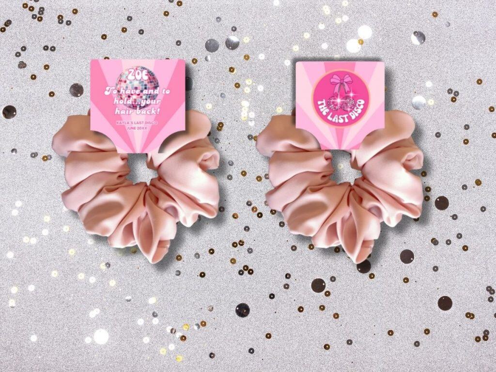 last disco bachelorette scrunchie tag