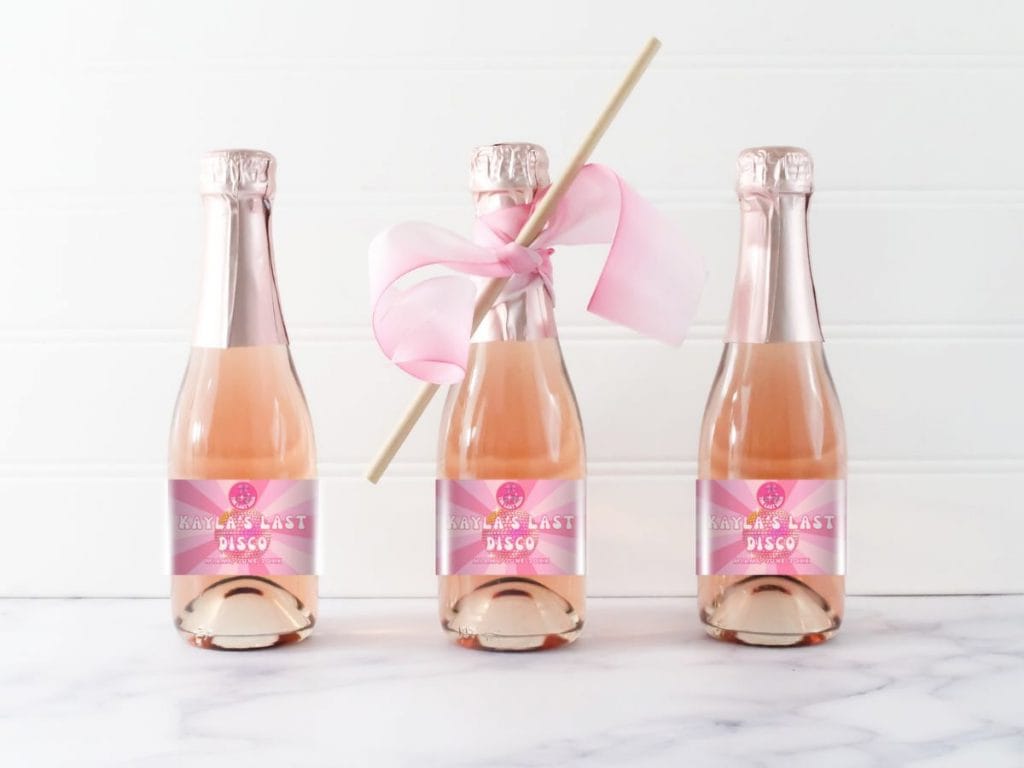 last disco bachelorette wine bottle label