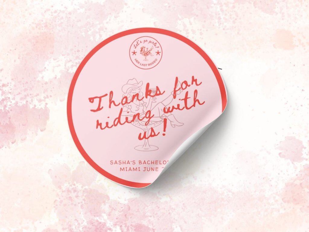 last rodeo bachelorette favor sticker