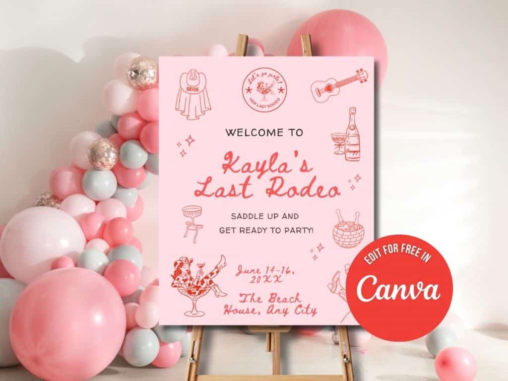 last rodeo bachelorette welcome sign