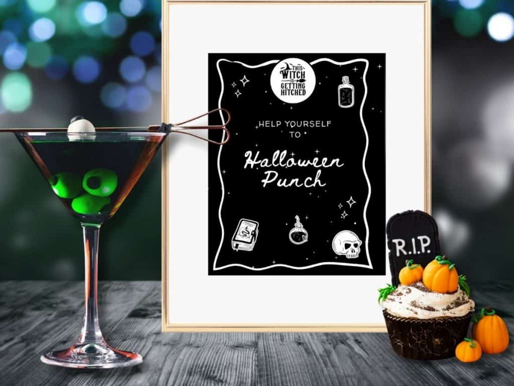 halloween bachelorette party table sign