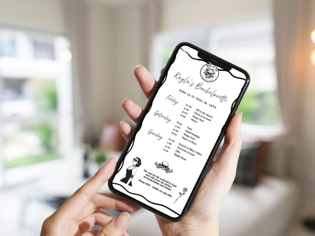 bride or die mobile invitation