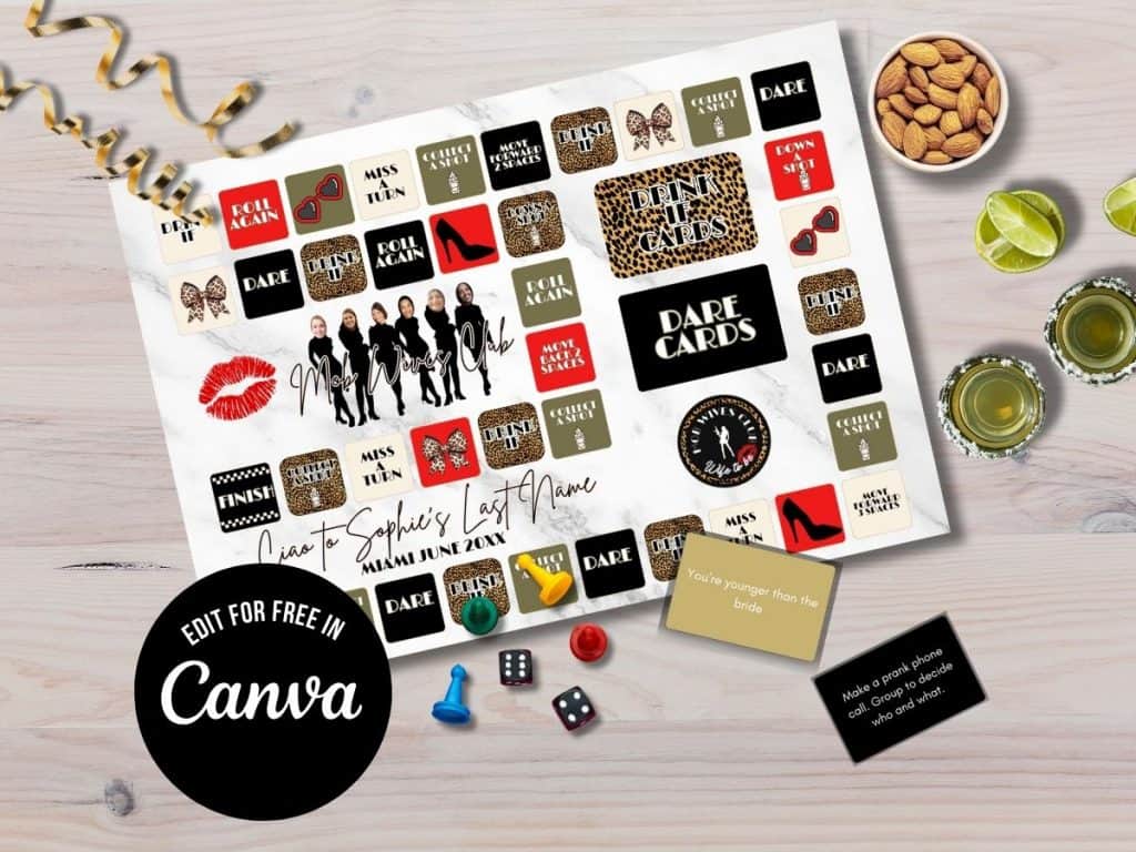 mob wife bachelorette party board game