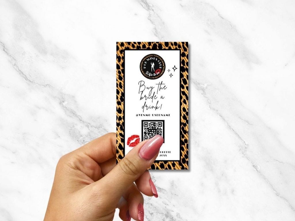 mob wife bachelorette party buy the bride a drink card