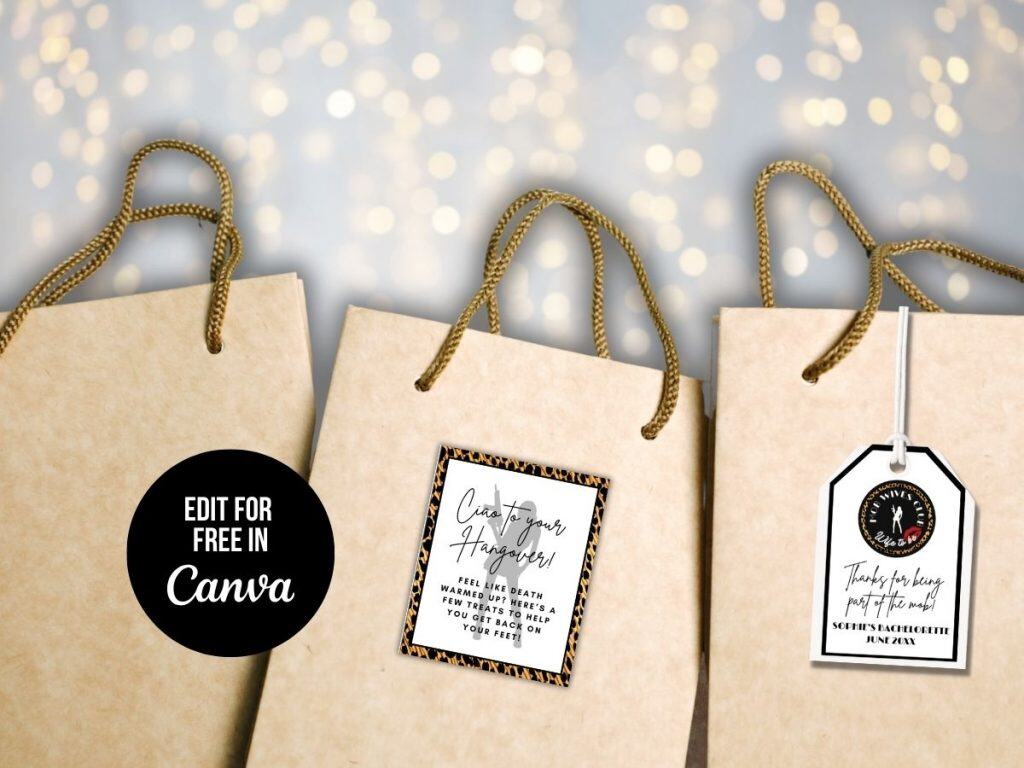 mob wife bachelorette party hangover kit tag