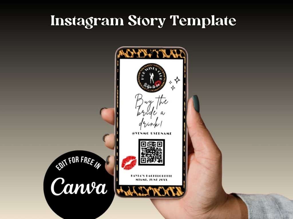 mob wife bachelorette party instagram story template