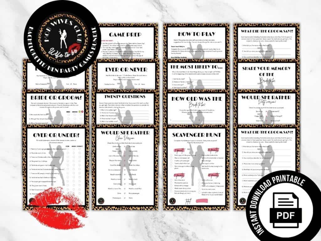 mob wife bachelorette party non editable games