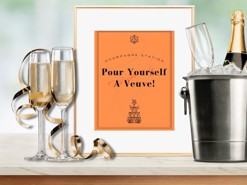 veuve before vows bachelorette welcome sign