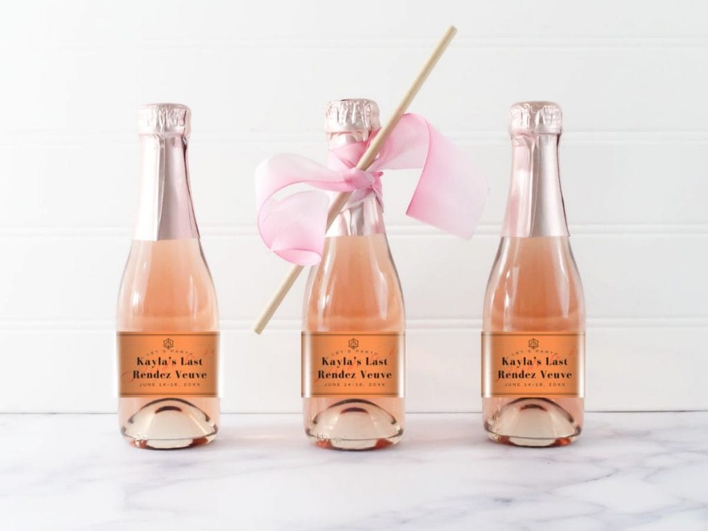 veuve before vows bachelorette wine bottle label