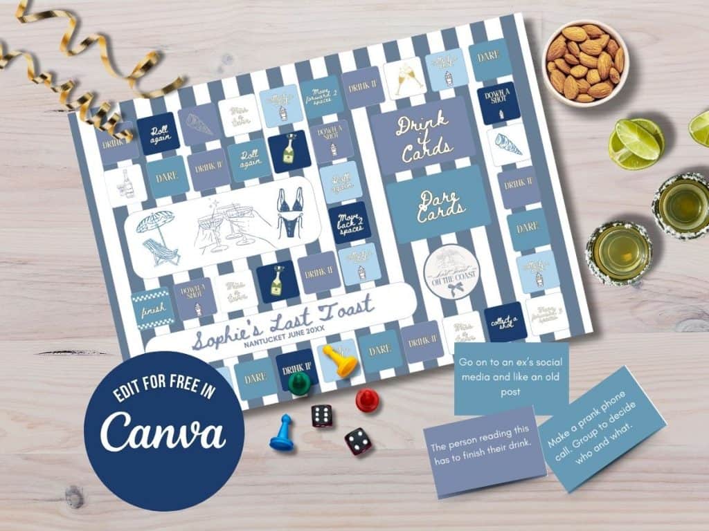 last toast on the coast bachelorette party board game