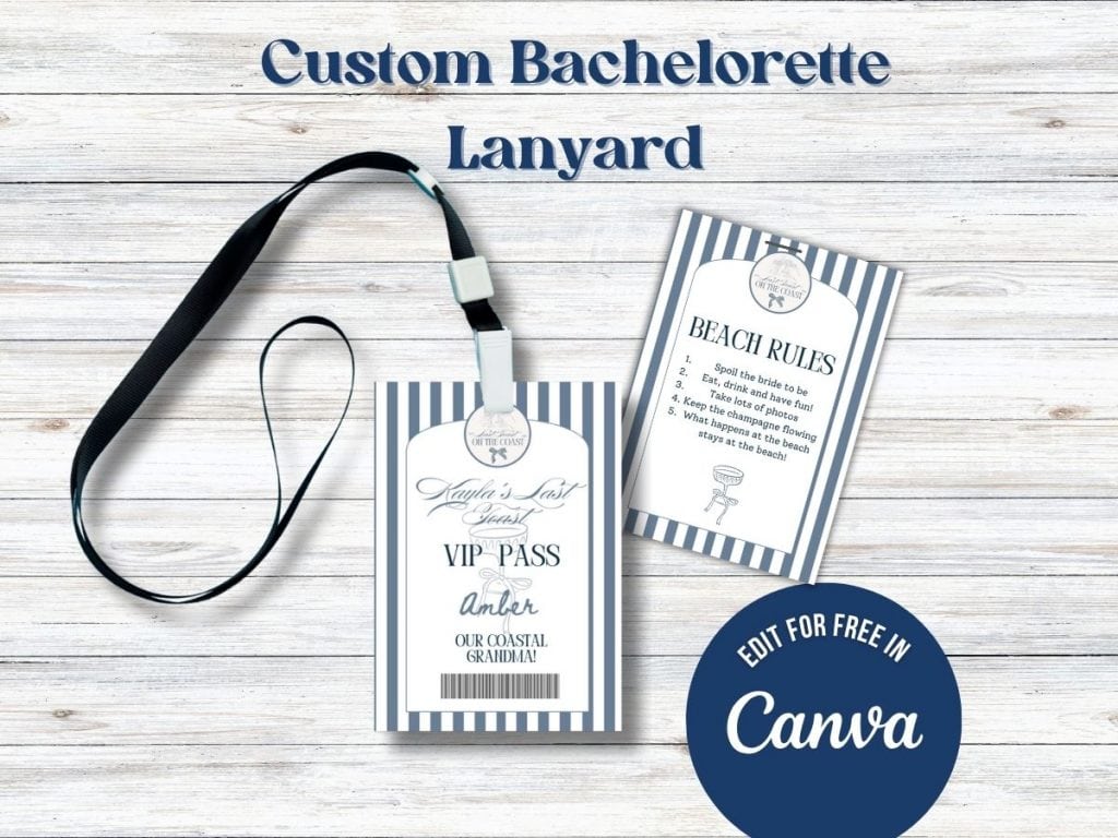 last toast on the coast bachelorette party lanyard