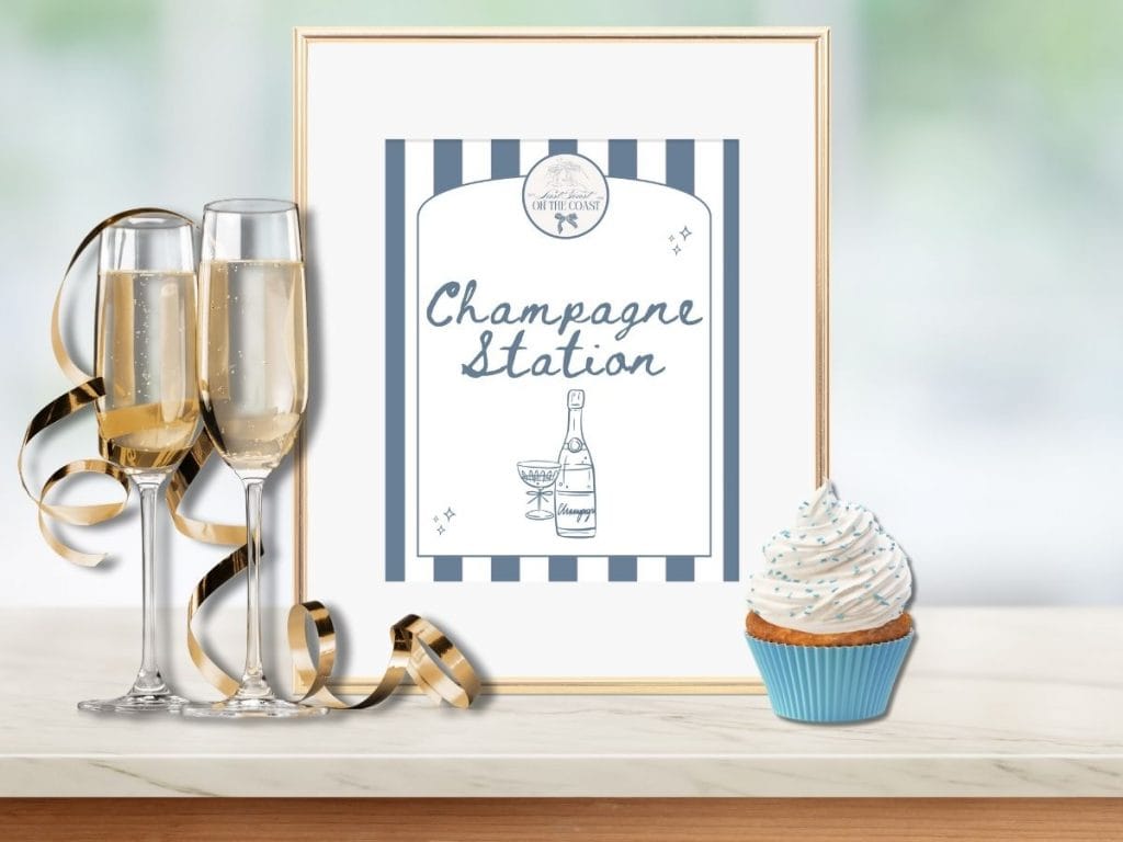 last toast on the coast bachelorette party table sign