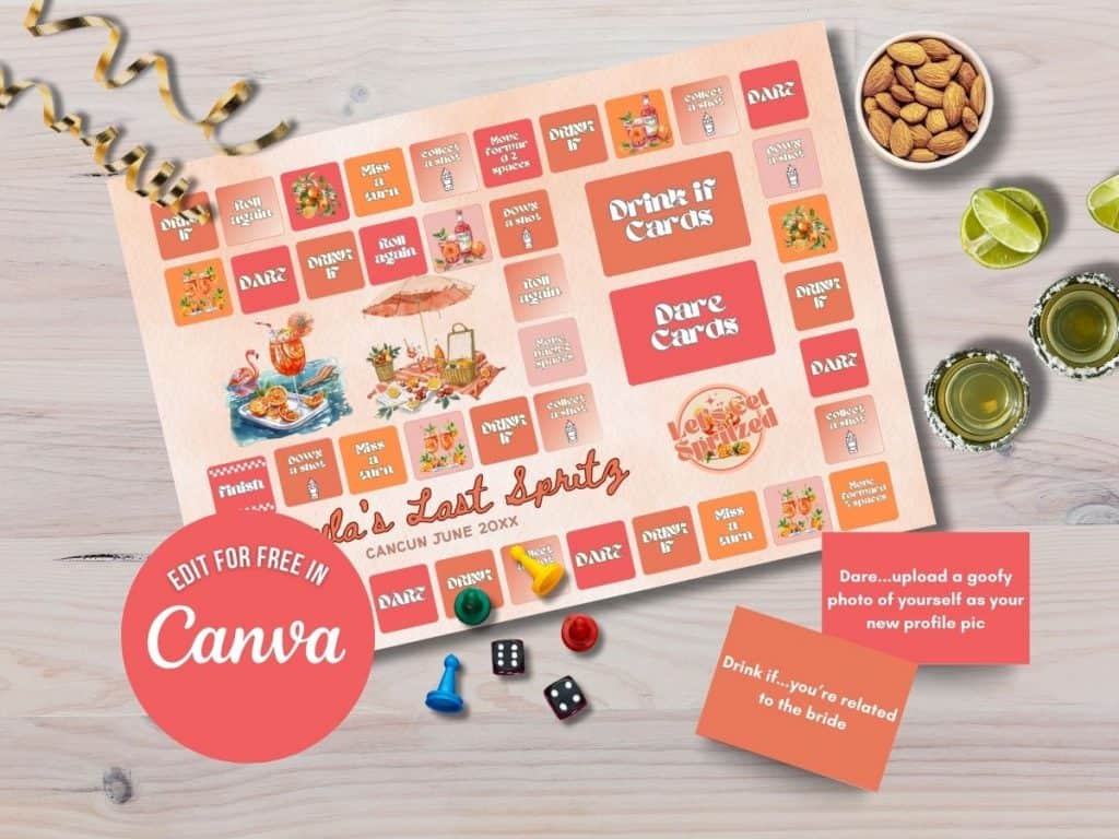 lets get spritzed bachelorette party bachelorette board game