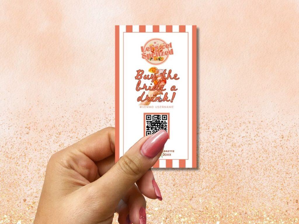 lets get spritzed bachelorette party buy the bride a drink card