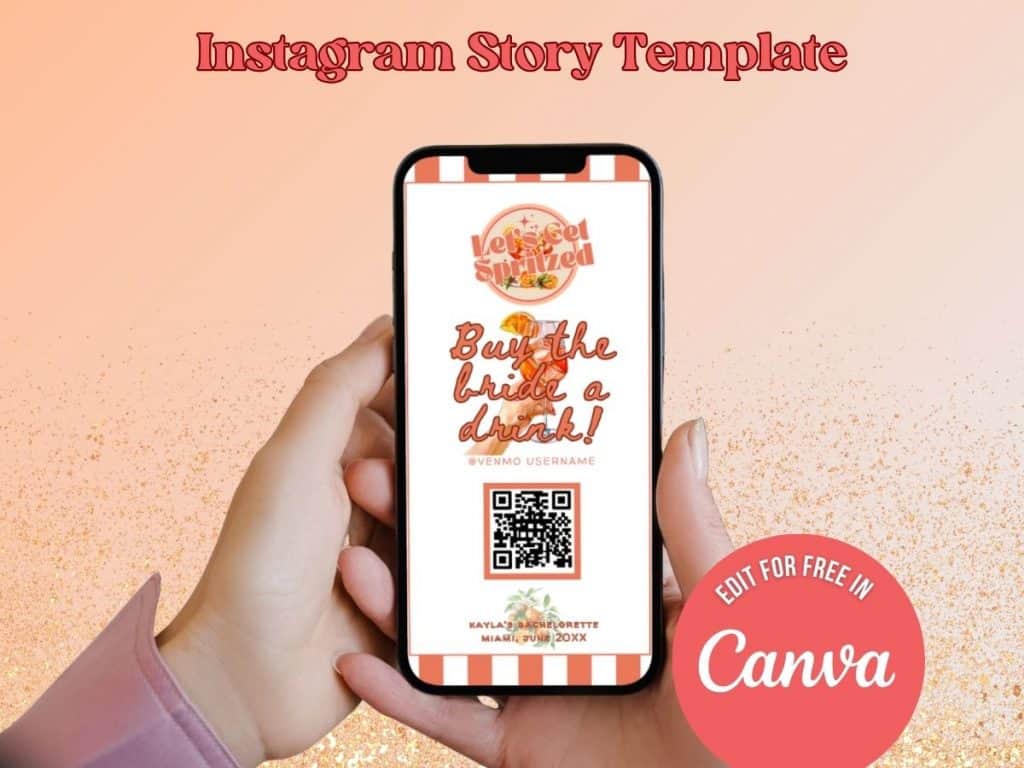 lets get spritzed bachelorette party instagram story template