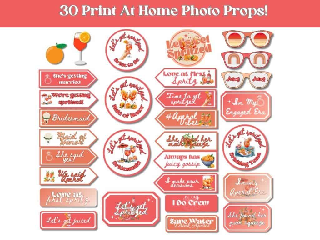 lets get spritzed bachelorette party photo props