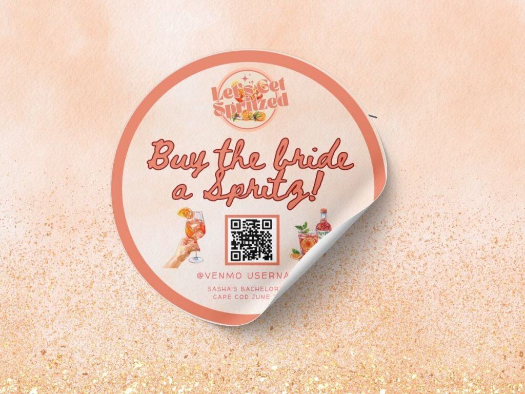 lets get spritzed bachelorette party venmo sticker
