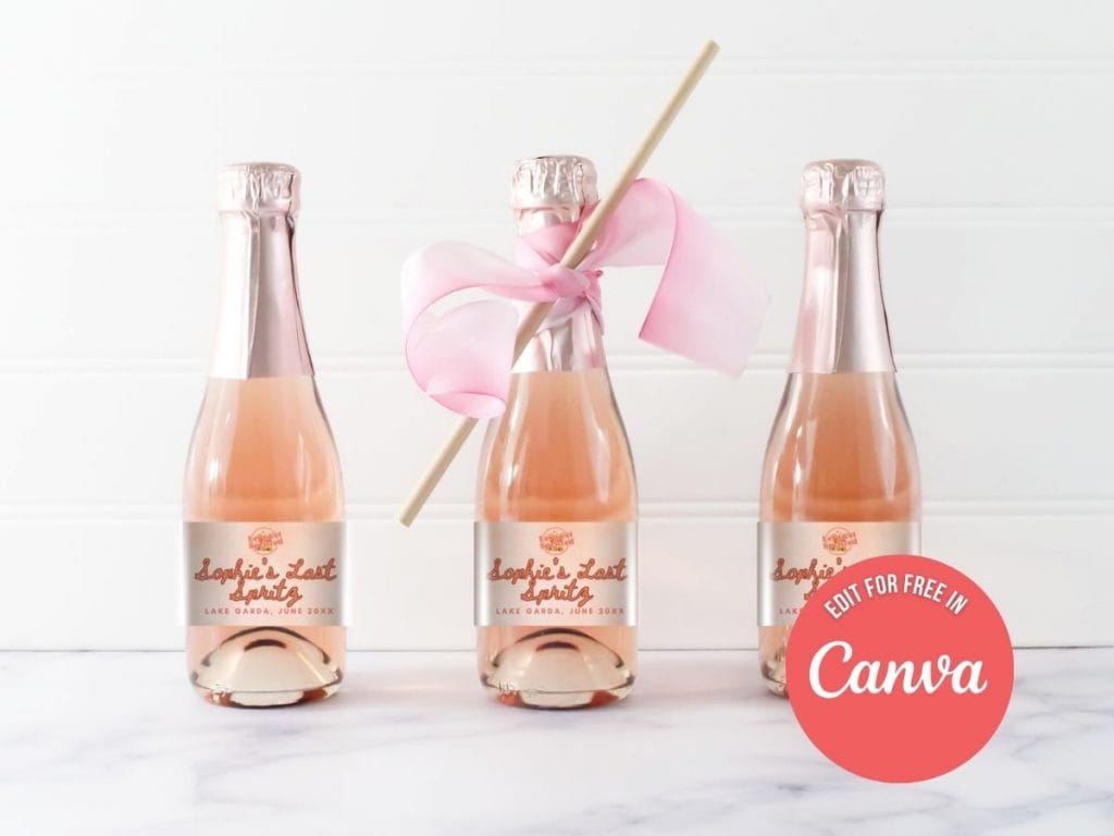 spritzed bachelorette wine bottle label