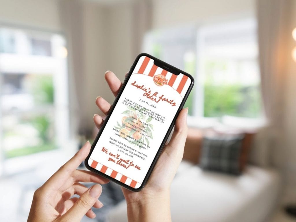 a spritz older birthday party mobile invitation