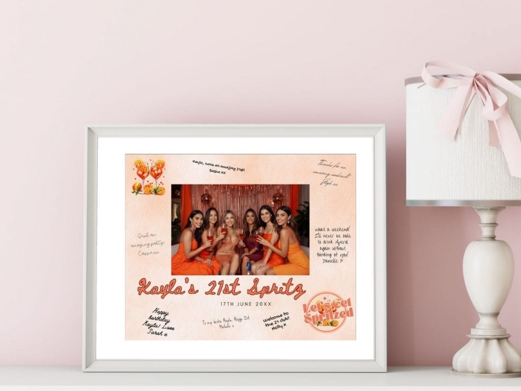 a spritz older birthday party photo mat