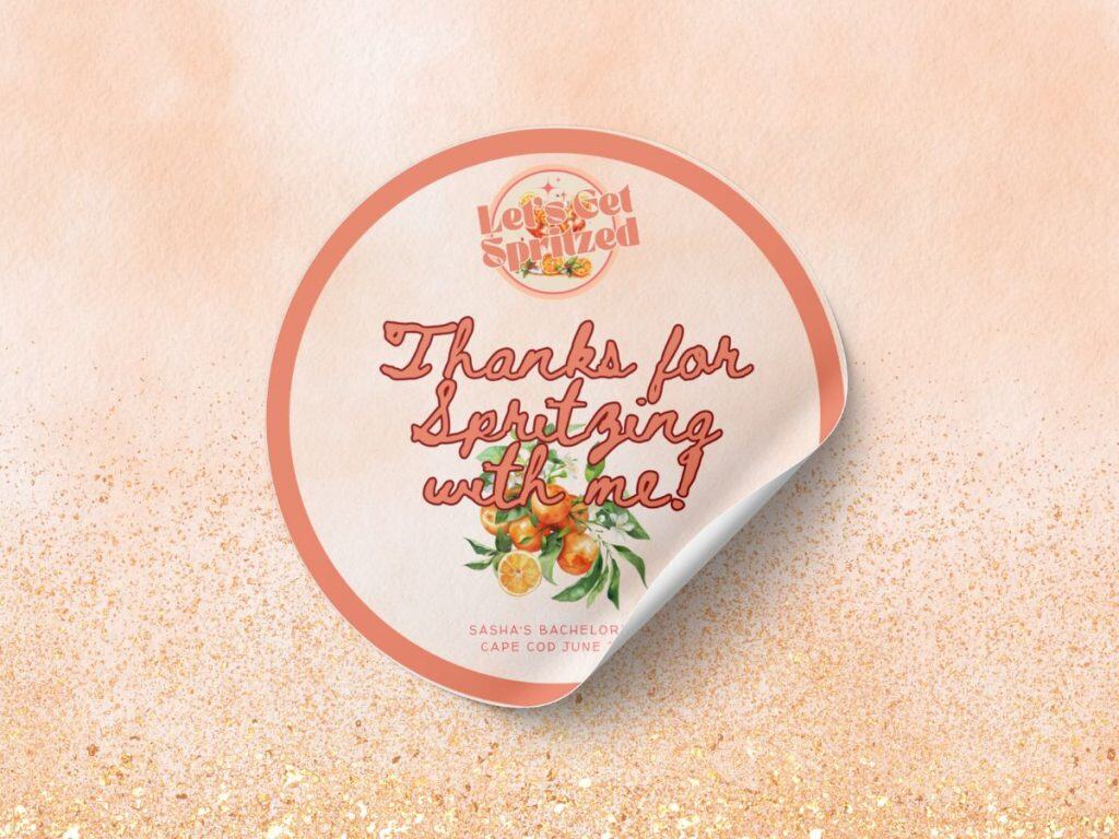 a spritz older birthday party sticker