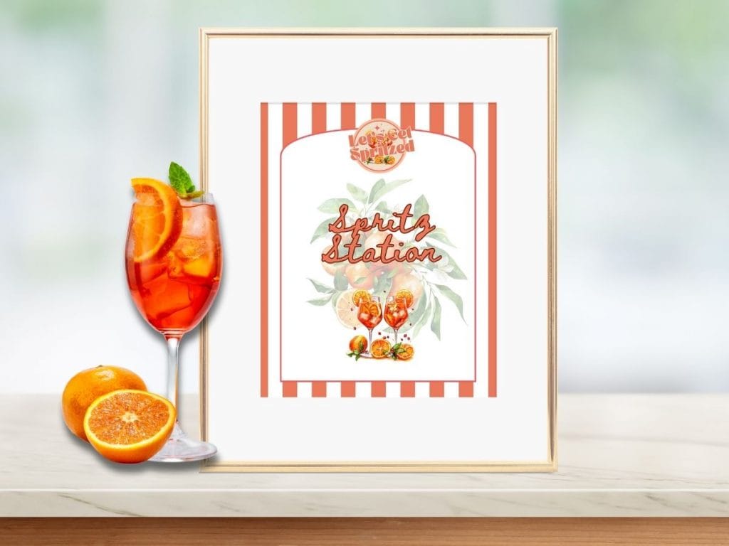 a spritz older birthday party table sign