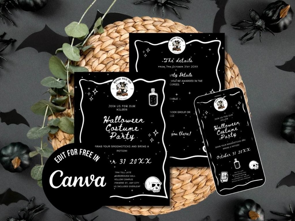 adult halloween party invitation