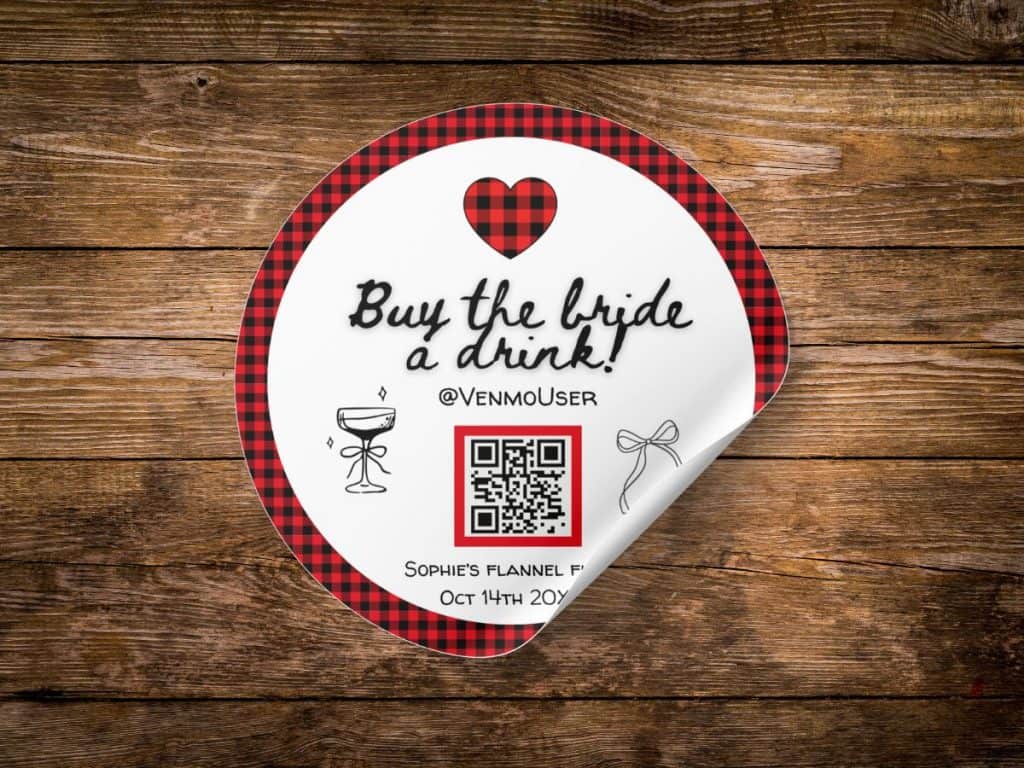 Flannel fling bachelorette venmo sticker