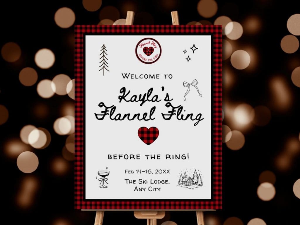 Flannel fling bachelorette welcome sign