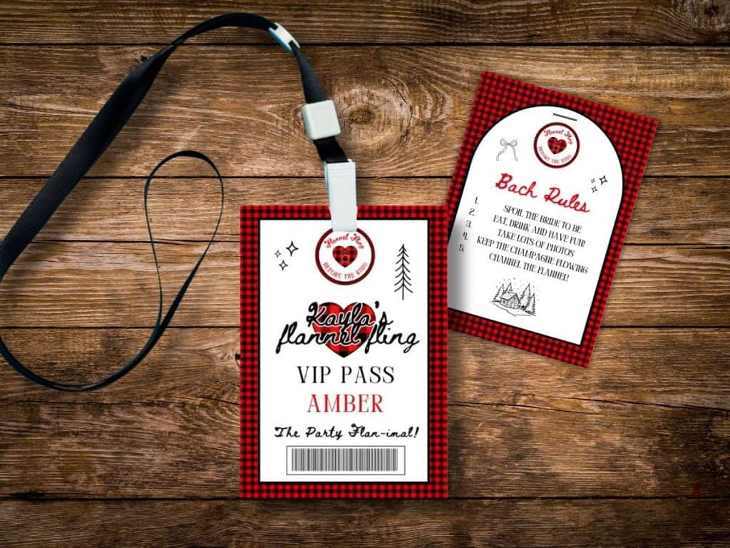 Flannel fling bachelorette lanyard