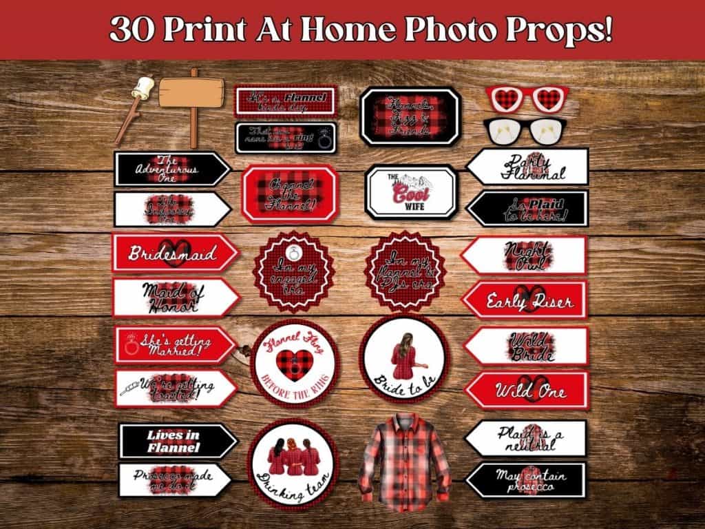 Flannel fling photo props