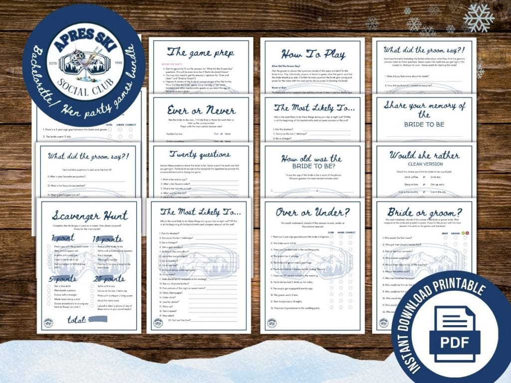 apres ski bachelorette games