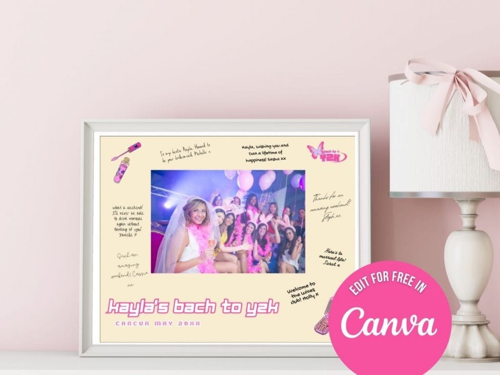 y2k bachelorette photo mat template